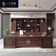 BERTHA DENTON New Chinese style solid wood boss desk office desk and chair combination CEO office furniture ebony wood custom executive desk ebony wood 2.4 meters boss desk
