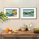 爱麒神奈川冲浪里原木风海浪挂画客厅餐厅装饰画民宿酒店玄关日式壁画 ZFL759款：東海道 整体尺寸：80*110cm 红木色实木框升级款细框