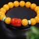 DL 1998 Beeswax Pixiu Bracelet, Amber Chicken Fat Yellow Single Circle Bracelet, Baoshan Southern Red Agate, Attractive and Fashionable Beeswax Bracelet (approx. 10mm)