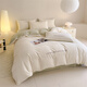 Hengyuan Home Textiles Class A 200-count long-staple cotton simple cotton brushed four-piece set 100 pure cotton bed sheet duvet cover bed sheet autumn ivory white-green bed sheet 1.5m four-piece set