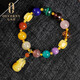 Ouchini Natural Beeswax Bracelet Duobao Series Bracelet Blood Amber Gold Amber Rose Crystal Hair Crystal Old Honey Southern Red Malachite Strawberry Crystal with Amber Water Drop Pendant Women's Model