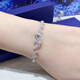 QUAMER light luxury brand gradient blue swan bracelet bracelet rose gold double swan silver bracelet for women black gold double swan hollow bracelet (M size)