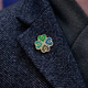 Kaflink's new brooch Wish Four Leaf Clover Badge Collar Button Collar Corner Button Men's and Women's Suit Suit Metal Badge Breast Buckle Gold Color Brooch - Wish Four Leaf Clover 1 piece