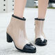 Abba Frühlings- und Sommerregenschuhe Frauen wasserdichte High Heel-Regenstiefel Kurzzylinder-Modefutschuhe Anti-Slip-Kee-Resistenten Wasserschuhe können mit Velvet Khaki 36 hinzugefügt werden