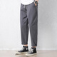 Jüdische Freizeithosen für Männer im Sommer Neue lose Eisseide Messesport neun-Punkte-Hosen für Männer konisch koreanischer Stil trendige Hosen 9904 Khaki Gray 2xl