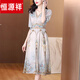 
Hengyuanxiang Temperament Chinese Style Silk Dress Summer New Printed Mulberry Silk Dress Women's Long Skirt V-neck Short Sleeve Picture Color 3888 L L-100-115Jin [Jin equals 0.5 kg] Suggestions
