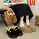 卡帝乐鳄鱼（CARTELO）厚底雪地靴女款2025新款冬季女鞋加绒加厚毛毛保暖勃肯鞋棉鞋新品 栗色 35