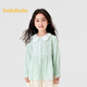 Balabala Balaba children's clothing children's long-sleeved shirt girls autumn clothing sweet and cute literary plaid top children's lapel white and green tone 00414 130