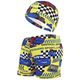 GUBPMTSHIM new children's shorts cartoon printed boxers beach little boy seaside swimsuit boy swimming comfortable swimming trunks lake blue bottom small shark yk4807 one size [40-75Jin [Jin equals 0.5 kg]]