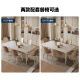 Pashaman (pashaman) rock slab dining table and chair combination Nordic cream white glossal stone slab small living room dining chair 4 pictures 1043Y