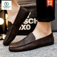 Woodpecker 2025 Nuevos zapatos de gorro para hombres Men suave zapatos de cuero casual estilo coreano zapatos perezosos zapatos de moda yl-d829 negro 39