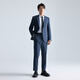 Lilang double stretch striped suit men's moisture-absorbent breathable fashion suit suit gray blue 170A