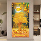 Dincmei Dingchuangmei New Chinese Entrance Decoration Painting Self-adhesive Living Room Corridor Aisle Wall Sticker 3D Three-dimensional Wallpaper Landscape Painting 092. Shishi Ruyi Width 30cm-Height 60cm Self-adhesive sticker with glue on the back