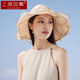 上海故事真丝防晒帽子女夏桑蚕丝透气超大檐遮阳可折叠渔夫帽七夕礼物女友