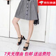 大东爆粗跟一字带凉鞋女2025夏季新款时尚气质百搭软底软面鱼嘴高跟鞋 米白色 升级款 35