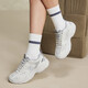 特步女鞋运动休闲老爹鞋秋冬2025新款革网防滑耐磨简约鞋子女