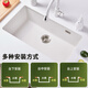 Yedeeo Italian kitchen quartz stone sink vegetable basin wash basin granite undercounter basin sink large single slot hemp white 7068SY 675*476 faucet configuration