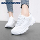 Skechers Zapatos para mujeres zapatos panda insignia de cuero de invierno zapatos de papá blanco zapatillas casuales [estilo de otoño e invernal de cuero] plateado 11979 35