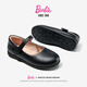 Barbie Shoes para niñas para niñas en primavera y otoño zapatos de cuero negro para estudiantes Campus Classic Leather Shoes da6563 Black Size 37