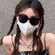 Genuine GM sunglasses men driving high-end sunglasses women taking photos to make them look slim and sun protection high-value trendy H style 丨Black frame black film-High-definition UV protection