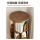 Small craftsman's simple rotating bookshelf 360-degree bookcase removable floor-standing storage rack living room display rack five-layer walnut color