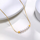 Yuanzu Fineline Series High-brightness Akoya Seawater Pearl Necklace 18K Gold Jewelry Smile Necklace Snake Bone Chain Style