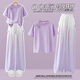 Pitt Pitt Girls Summer 2025 Nuevo set de verano para niños Nuevo estilo chino Set de dos piezas Summer Girls Internet Celebrity 15117 Gradiente Purple + 9922 White 160 cm