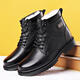 
Gu Wenlun military hook boots men's cotton boots genuine leather Martin boots cruiser cotton shoes men's high top leather shoes men's fur integrated 3519-1 black single shoe style 38
