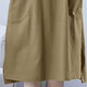 Zimu cotton and linen autumn clothing for women, literary and casual POLO collar mid-length dress with long sleeves loose slimming skirt 9859 khaki XL (recommended 125-140 Jin [Jin equals 0.5 kg])
