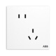 ABB switch socket panel 86 10A oblique five -hole misplaced binary socket Yingzhi series white