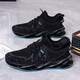 2025 Neue lässige Schuhe Herren atmungsaktive dünne Schuhe Herren trendige Netzschuhe Sportschuhe Laufschuhe Blade Schuhe Schwarz und Blau 38