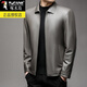 Holzspecker Lederjacke für Männer im Winter neuer Stil plus Samt warme Revers-Motorrad-Service-Business Casual Lederjacke Herren-Trend 9902 Deep Coffee plus Samt M 170 [90-110Jin [Jin Equals gleich 0,5 kg]]