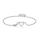 Saturday Fu PT950 heart-shaped platinum bracelet for women PT072779 about 2.32g 16+2cm birthday gift