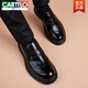 CARTELO Crocodile Loafers Men's Genuine Leather Breathable Thick-soled Beanie Casual Leather Shoes 2025 New Business Formal Slip-On Men's Shoes Black Does Not Increase 40