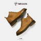 名郎（MELLEN）男靴马丁靴男冬季保暖舒适高帮板鞋英伦工装靴男时尚防滑男士靴子 MRD97329浅棕色 40