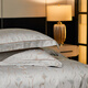 Mengjie Home Textiles Cama Conjunto de cuatro piezas Jacquard European Light Luxury Quilt Cover Kit de algodón de algodón PURO Polyéster Algodón Capacañas para el hogar 50S Coda larga Jacquard-Midsummer Flower Shadow 1.5m (200*230cm) Conjunto de cuatro piezas