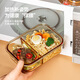 WCZ Deutsch High-End-Bernsteinrund-Glas-Lunchbox kann für Büroangestellte mit Bento Bowl Bento Bowl mit Deckel mit einem Bernstein-da Chang Sandi 1050+ rund*2480 ml erhitzt werden.