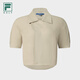 Fila Official Women's Woven Top 2025 Herbst Neuer Golfsport lose Kurzärmeljacke Militär Khaki-Lk S 160/80A/S