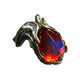 Libiao natural amber beeswax ring S925 silver Italian craft inlaid red and blue amber ring blood amber men and women