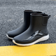 Neue Herbst- und Winter warme Regenschuhe für Männer Herren Wasserschuhe für Männer Kurzrohr flacher Boden Regenstiefel Wasserdichte Arbeit Schuhe Anti-Rutsch-Gummi Schuhe 829 rote Sohle [Standardgröße] 41