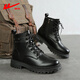 Huili Martin Boots Herren Sommer 2025 Neue High-Top-Arbeitsstiefel Männer Britisch-Stil schwarze Lederstiefel schwarz 42