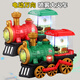 Chisen Children's Electric Spray Dampf Train Toy Universal Locomotive Model Boys San Stoßfänger Auto 1-3 Elektrische Universal Spray Train-Green QB-34 Batterieausgabe + 3 Abschnitte 5 + Schraubendreher