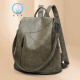 Fan Qiaoxi Backpack Women's 2024 New Fashion Large Capacity Cowhide Versatile Simple Women's Soft Leather Anti-Theft Backpack Light Green