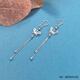 Kaibaolou PT950 platinum ear hooks, butterfly double beads, tassel earrings, platinum ear hooks, 3.97g