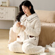 
Mandelefin winter pajamas three-layer cotton ladies coral velvet thickened plush set home clothes autumn and winter 2023 new model 12244 Women's M (80-100Jin [Jin equals 0.5 kg])