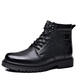 
Gu Wenlun military hook boots men's cotton boots genuine leather Martin boots cruiser cotton shoes men's high top leather shoes men's fur integrated 3519-1 black single shoe style 38