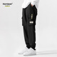 Homlean Casual Hosen Herrenherbst- und Winterwolle und Velvet -Samt verdickte warme und vielseitige Arbeitskleidung Sport Toilettenhose 9938 Schwarz 3xl