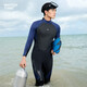 WATERTIME wetsuit 3MM thickened warm jellyfish suit men's snorkeling swimsuit surfing suit 2025 new style Deep Diving Blue L (170-177cm/54-60kg)