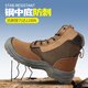 
SAFETY JOGGER labor protection shoes men's high top anti-smash anti-puncture anti-static side zipper breathable safety shoes RUSH brown zipper style 43