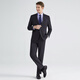 Qipai Easy Wear Men's Suit Spring and Summer Business Formal Antistatic Blended Suit Two-piece Set 1JC705 Dark Gray 48 A